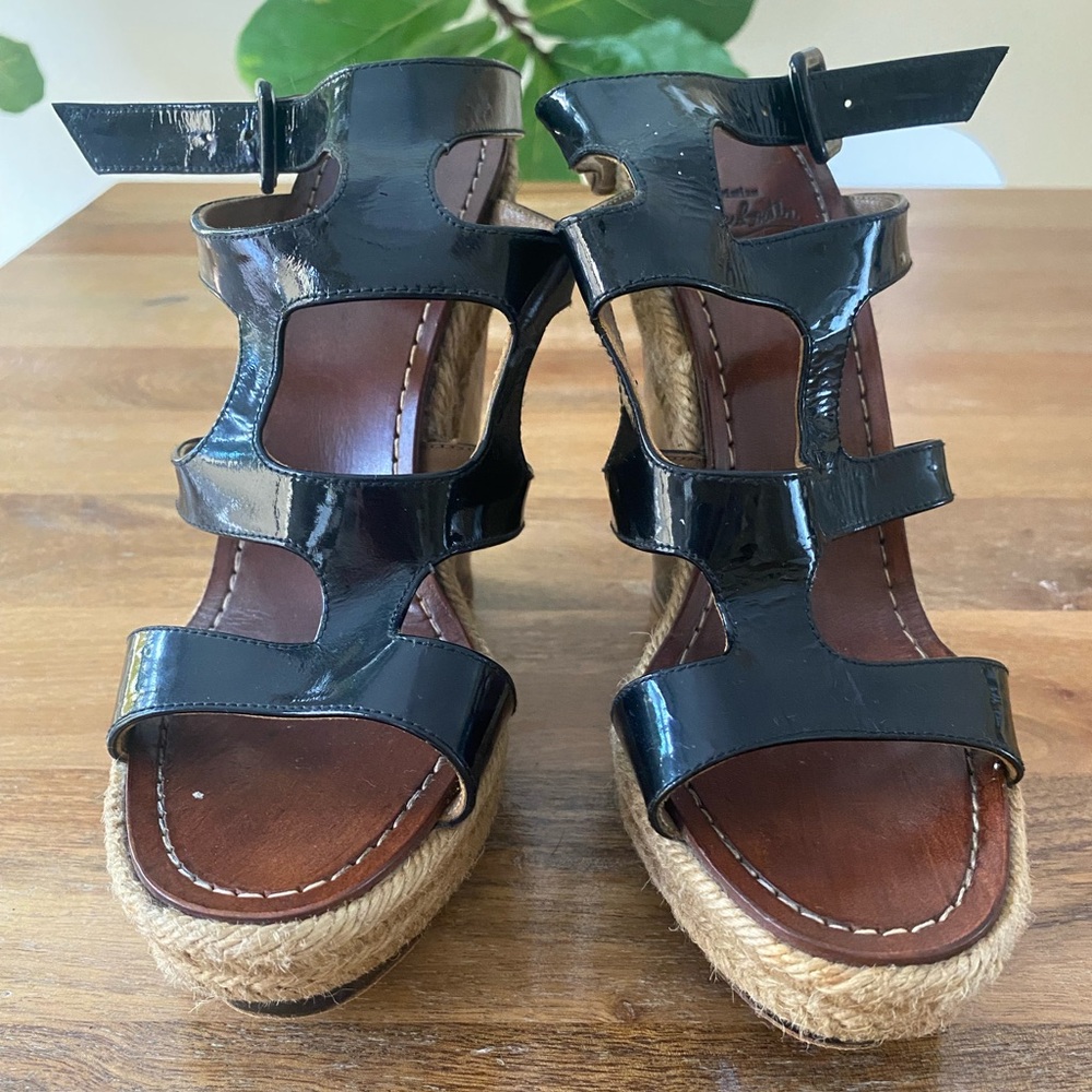 Christian Louboutin Black Patent Leather Espadrilles